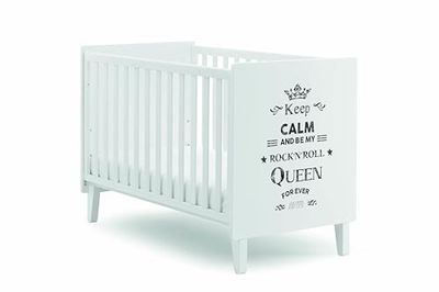 Italbaby Cama Rockstar Queen Blanca con Ribetes móviles y elevadores