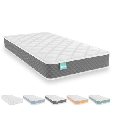 Nalui - Colchón Cuna Viscoelástico 120 x 60 cm Baby One Núcleo HR Adapt Foam, Tejido 3D Transpirable y Tejido Strech Hipoalergénico, Certificado Oeko-Tex® | Hecho en España. Altura ±12cm, Gris