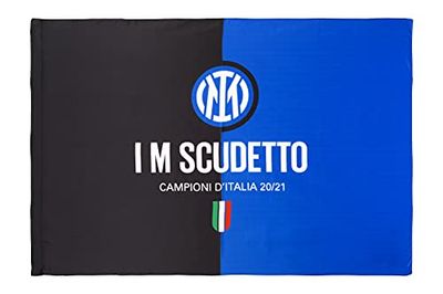 Inter flagga I M Scudetto 20-21, Champions d'Italien, 100 x 140 cm, unisex vuxna, svart/blå, 100 x 140 cm
