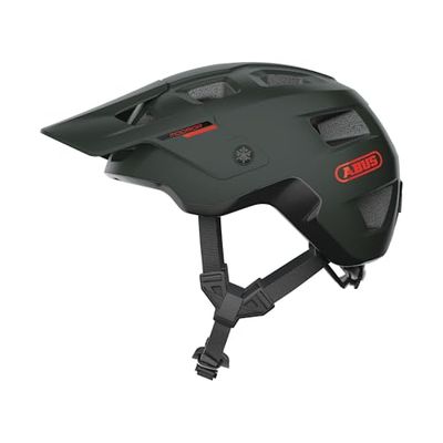 ABUS MTB-helm MoDrop - robuuste fietshelm met goede ventilatie voor mountainbikers - individuele pasvorm - voor dames en heren - mat groen, S
