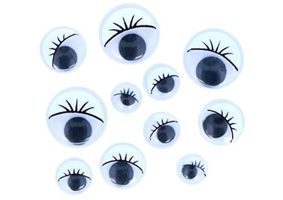 INNSPIRO Occhi mobili con ciglia autoadesivi misure assortite 42 unità.