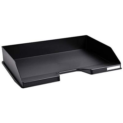 Exacompta - Ref 11714D - Set of 8 COMBO Italian letter trays - dimensions 25.5x36.5x6.5cm - Blue Angel certified - black - capacity 500 sheets