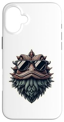 Dragon barbu cool avec motif de lunettes de soleil tête Coque pour iPhone 16 Plus