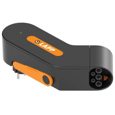 LAPP MOBILITY Adaptador Portátil para Cables de Carga Schuko a Tipo 2 - IP44 Modo 2, 10A, 2,3 kW, Conector de Cable de Carga para Vehículo Eléctrico, Tipo C y Tipo F Enchufe a Cable tipo 2 - Negro
