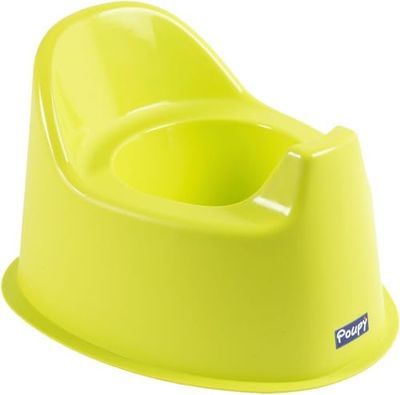 Nieuw groen anatomisch potje voor kinderen met rugleuning en grote zitting, vergrote basis voor maximale veiligheid