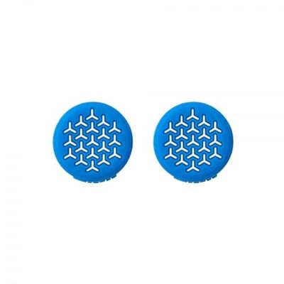 Grip: ontlasting voor betere grip en precisie, joystick-design, blauw en wit, ideaal voor Dualsense PS5-controller.