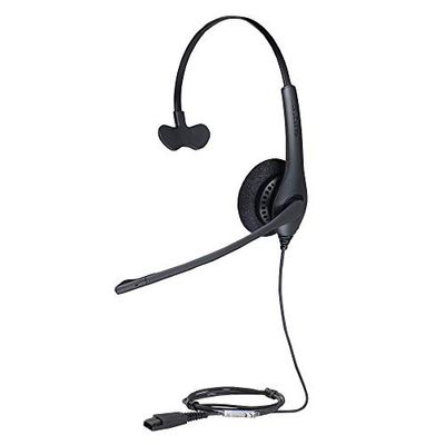 Jabra Biz 1500 Quick Disconnect On-Ear Mono Headset - Corded Headphone with Noise-cancelling Microphone and Volume Spike Protection for Deskphones, Black
