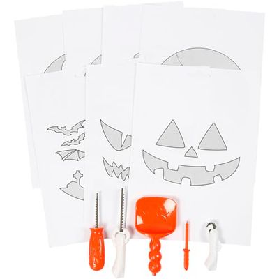 Halloween citrouille-lot de 6 pièces de couteaux avec notice d'utilisation et 7 modèles