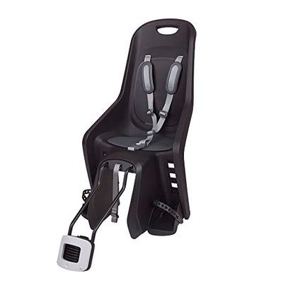 POLISPORT 8406700023 - BUBBLY MAXI PLUS 29" achterzitje voor fietsen met 26'' tot 29'' wielen geschikt voor kinderen van 9 tot 22 Kg met frameverankering en color Zwart/Donkergrijs