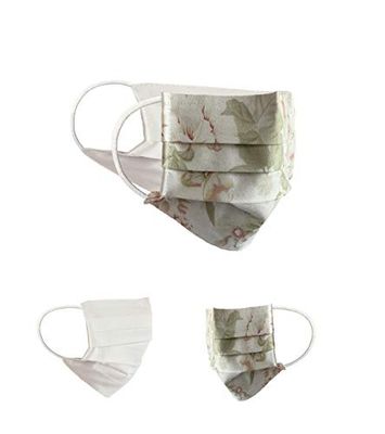 Community Masks 2-pack set unisex makeshift mask reversible mouth protection mask mouth and nose protection reversible mask with print cotton BCI washable,Beige