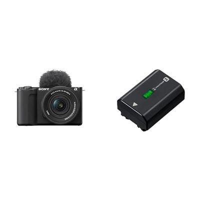 Sony ZV-E10 II K di Sony | Vlog camera APSC con lente intercambiabile 16-50mm II f/3.5-5.6 Power Zoom + Sony NP-FZ100 - Batteria originale ricaricabile