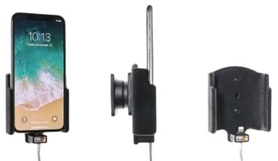 Brodit 514997 - Supporto da Auto per Apple iPhone X, Compatibile con Cavo legtning Originale, Superficie Pelle di Pecora Anti-graffio, per Telefono Senza Custodia