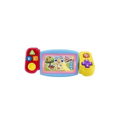 Fisher-Price Ríe y Aprende Videoconsola Gira y aprende, Juguete Interactivo de Aprendizaje con Luces y Sonidos, bebés +9 Meses, Versión: Francés, HNL50