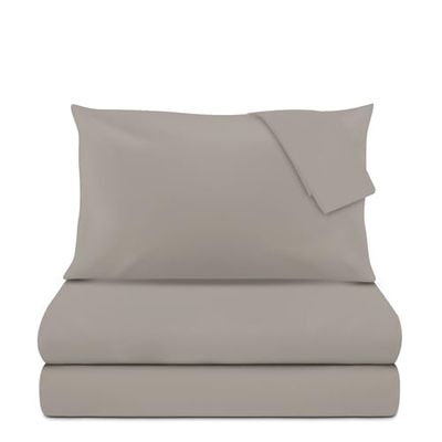 KASANOVA Parure de lit double coton gris New Cotton