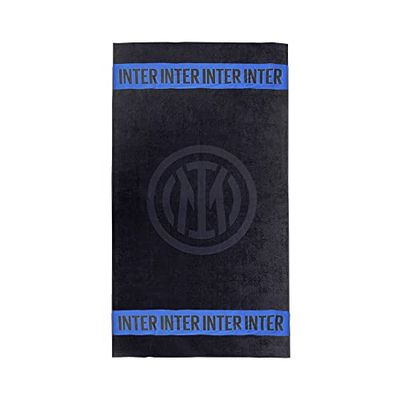 Inter Asciugamano Telo Mare Nero, 100% cotone