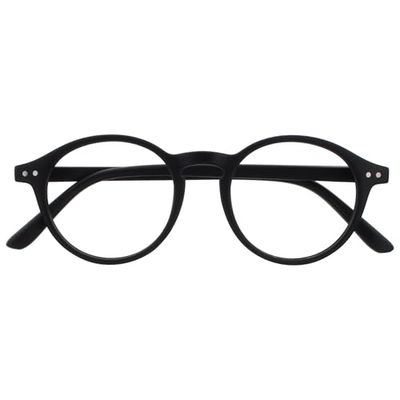OPULIZE REY Occhiali da Lettura - Montatura Rotonda Retro - Nero Opaco - Uomo Donna - Cerniere a Molla - R56-1 - +1.50