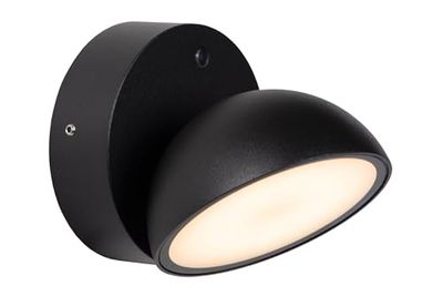 LUCIDE FINN – Lampada da parete per interni/esterni – LED – 1 x 12 W 3000 K – IP54 – sensore giorno/notte – Nero