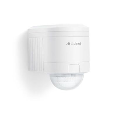 Steinel IS 240 DUO 602819 - Detector de movimento infravermelho com ângulo de detecção de 240°, sensor de movimento com alcance máximo. 12 m, para fachadas, entradas, jardins ou pátios, cor branca