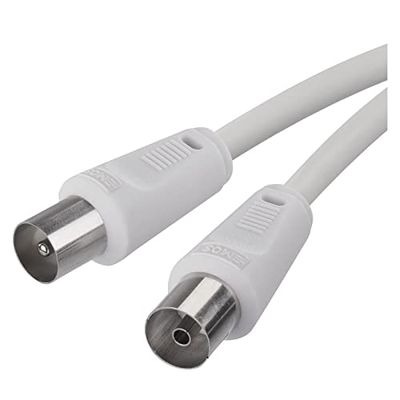 EMOS Antennekabel, coaxkabel, televisiekabel 5 m, coax-kabel voor digitale televisie, ontvanger, SAT, dubbel afgeschermd, rechte coax-stekker op rechte coax-aansluiting