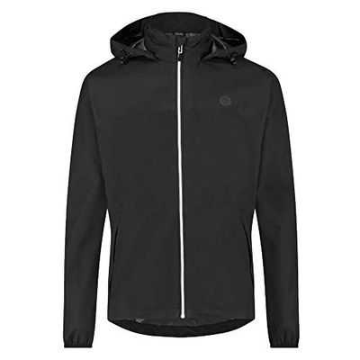 AGU GO Essential - Giacca impermeabile da uomo e donna, impermeabile e antivento, traspirante, riflettente, unisex, XL, nero