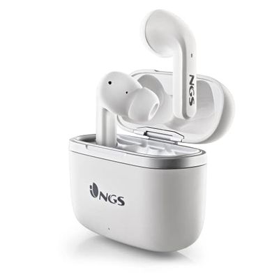 NGS ARTICA Crown White- Auriculares Inalámbricos, Autonomía 32H, Micrófono, Controles Táctiles, Blanco