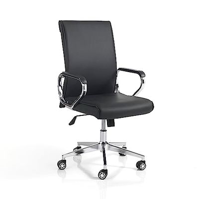 Wink Design Atoll Bureaustoel, metaal, zwart, chroom, H100/108 x 58 x 59 cm