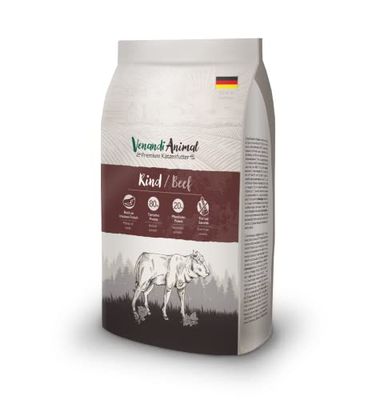 VenandiAnimal Comida de calidad para gatos - carne vacuna, con carne fresca, comida seca, sin cereales, 1 paquete (1 x 1,5 kg)