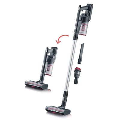 SEVERIN Aspiradora sin Cables 2 en 1 Vertical y de Mano con Cepillo eléctrico de Alta Velocidad con iluminación LED. Batería de Iones de Litio de 22.2 V. HV 7154