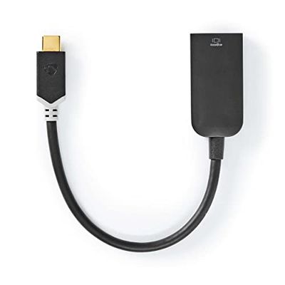 NEDIS Adaptateur USB-C vers HDMI - DP 1.2 / HDMI 2.0 / DP Alt Mode (4K 60Hz) / Noir - 0,20 mètre