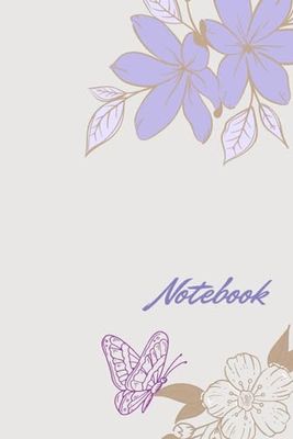 Notebook: 6 x 9 in: Purple on Cream