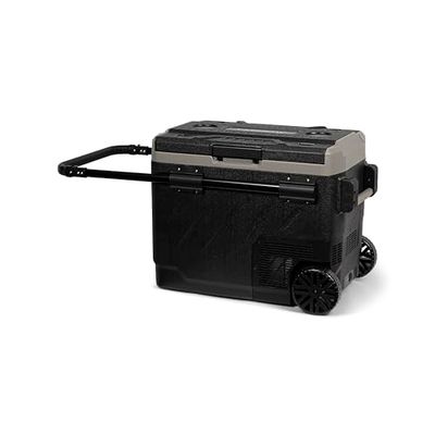 Steamy-E Dual Zone 51 Roller, Frigorifero Elettrico a Compressore con Ruote, 12/24V DC e 100-240V AC, per Congelare e Raffreddare da -20℃ a +20℃, Ideale per il Campeggio, 49 Litri, Nero