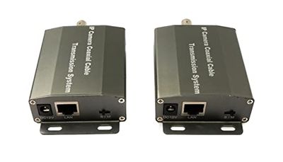 System-S UTP IP transceiver set LAN RJ45 naar BNC coaxkabel in zwart