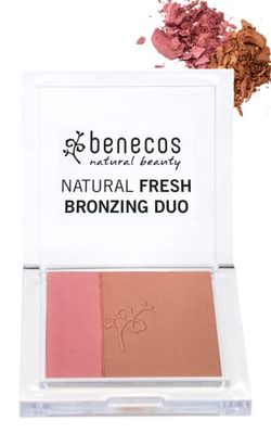 benecos B09258 - Natural Cosmetics - Fresh Bronzing Duo - geperst - 2in1 bronzer - veganistisch - ibiza nights,8 g (1 pak),Ibiza-nachten