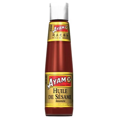 AYAM 100% Huile de Sésame | Cuisson et Assaisonnement | Haute Qualité | Naturellement parfumée | Alimentation Saine | Sans Gluten | Sans Conservateurs ni additifs - 210ml - 1pc