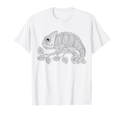 Lindo camaleón para pintar y colorear para niños Camiseta
