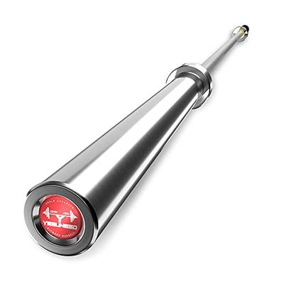 Olympic Barbell - Barbell filettato cromato per sollevamento pesi, spinte dell'anca, squat e affondi (argento, dritto)