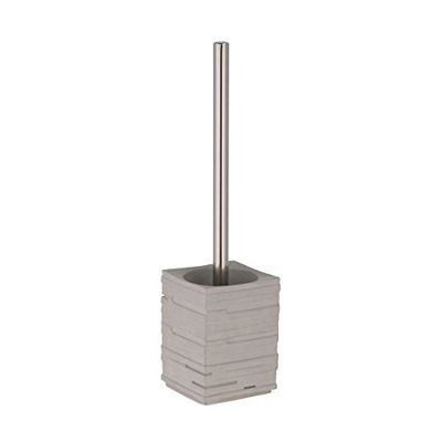 axentia Escova de concreto San Diego, escova e suporte para sanita efeito pedra, porta-escovas e escova de casa de banho com cabo de aço inoxidável, bege