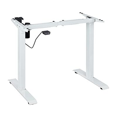 Relaxdays tafelonderstel hoogte verstelbaar, elektrisch, uitschuifbaar, 71-121 cm, bureau onderstel, staal, wit