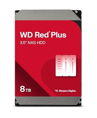 WD Red Plus 8 To NAS Disque Dur Interne 3,5" - 5640 RPM Classe, SATA 6 Gb/s, CMR, Cache de 256 Mo