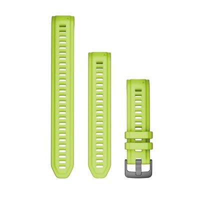 Garmin Unisex – vuxen utbytbart armband 20 mm silikon Waikikiki-delar av rostfritt stål skiffergrå, 20 mm