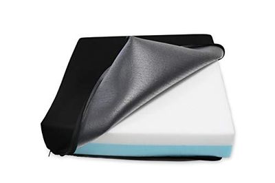KMINA - Coussin Anti Escarres Fessier (42x42x8 cm), Fauteuil Roulant, Chaise, 4 cm Viscoélastique + 4 cm Polyuréthane, Housse Tissu 3D - Made in Europe