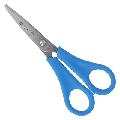 Westcott E-21595 00 Kids Scissor Witch cm-Scale, Pointed tip, 5"/13 cm, Blue