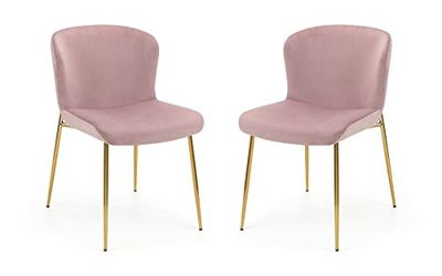 Julian Bowen Juego de 2 sillas de comedor Harper, rosa empolvado