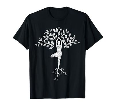 Yoga posa albero della vita Mandala Maglietta