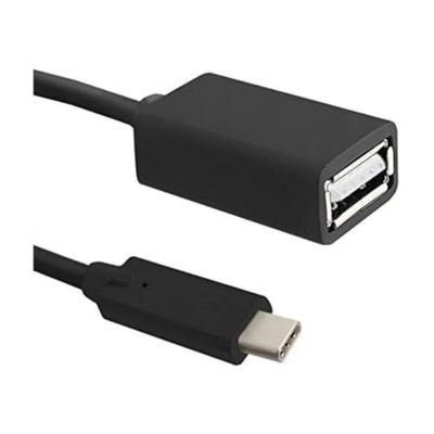 Qoltec 50422 - Câble USB (0,25 m, USB C, USB A, 2.0/3.0 (3.1 Gen 1), connecteur mâle/connecteur Femelle, Noir