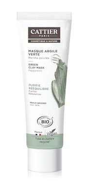CATTIER Masque Argile Verte - Bio - Purifie 100 ml