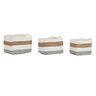CESTA SET 3 FIBRA ALGODON 36X27X27 BLANCO