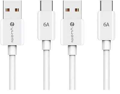 YHEMI Câble USB Type C à USB, 6A Câble USB C Charge Rapide 5.9Ft, Câble Chargeur USB Type C pour MacBook Pro, Pad Air 4 2020, Samsung Galaxy S21/S20/S10/S9/S8, Huawei, Sony, LG, Xiaomi et Autres