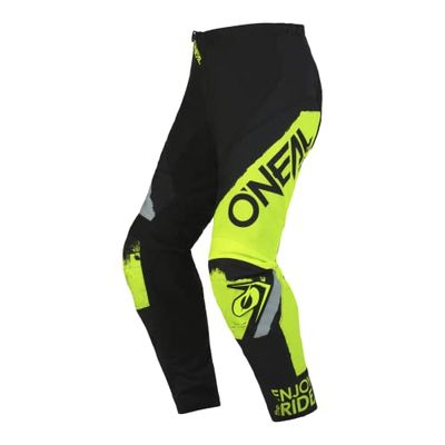 O'NEAL Element Pants Shocker V.23, MTB-Enduro MX, comfortabele losse pasvorm voor maximale bewegingsvrijheid, mouwloze broekspijpen, voor volwassenen, zwart/neon geel, 44 NL