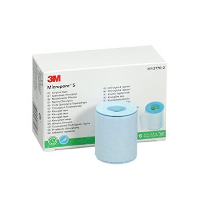 Sparadrap Indolore Et Atraumatique, Repositionnable 3MMicropore Silicone, MISIL550, 5 cm x 5m